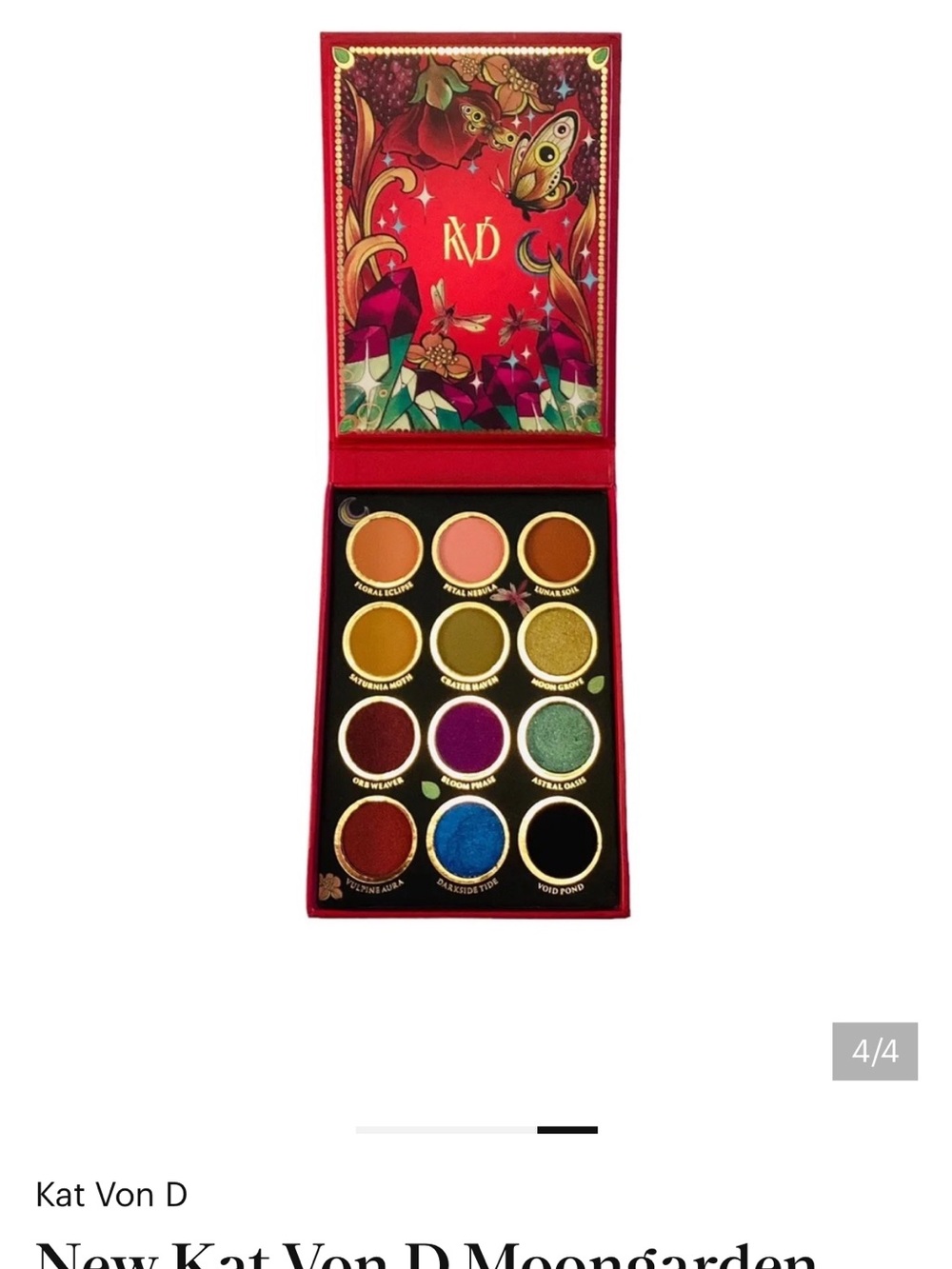 BNIB DISCONTINUED Kat Von D MOONGARDEN VEGAN Eyeshadow Palette - Picture 3 of 4